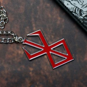 Lantisor cu Pandantiv, Berserk, Brand of Sacrifice, Rosu, Otel Inoxidabil