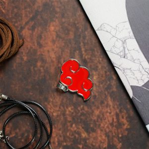 Lantisor cu Pandantiv, Naruto, Akatsuki Cloud, Rosu, Otel Inoxidabil